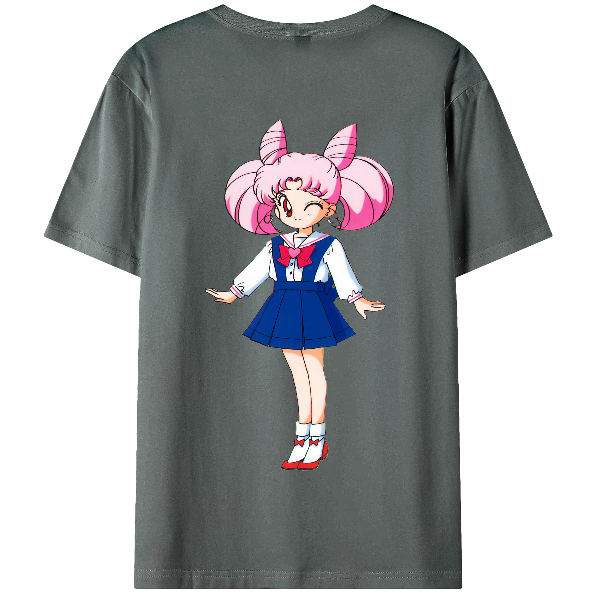 （画像用） 美少女戦士セーラームーン ちびうさ Sailor Moon Chibiusa Tsukino Usagi Small Lady Serenity 綿100％半袖Tシャツ（背面プリント）